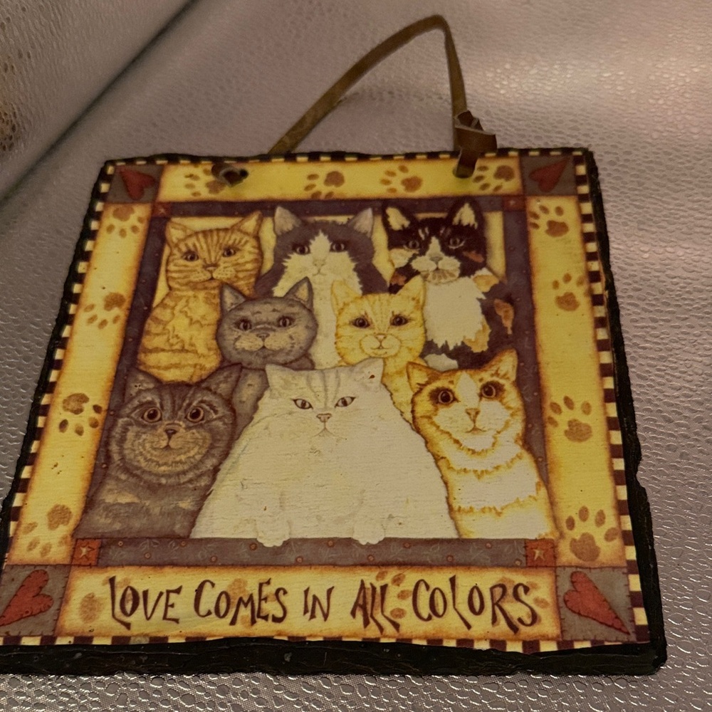 Slate Cat sign for indoors or outdoor